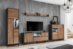 Komodee, Orvieto RTV seinakapp elutoa komplekt Tamm / Antratsiit Laius 350 cm x K&otilde;rgus 187 cm x S&uuml;gavus 40 cm LED elutuppa magamistuppa
