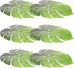 jojofuny 6 Eva kohamatid Monstera Leaf libisemisvastased ja kuumakindlad rohelised kohamatid s&ouml;&ouml;gilauale ja peolauale.