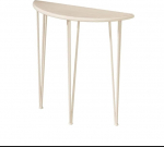 Poolringikujuline laud, sissep&auml;&auml;suala m&ouml;&ouml;bel, kolmnurkne rauaraam, m&auml;nnipuidust plaat, &uuml;marad nurgad elutuppa, vannituppa, koridori (valge, 70 x 25 x 90 cm/28 x 10 x 35 tolli)