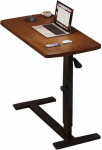 H&ouml;henverstellbarer Klapptisch mit Rollen, tragbar, 40 x 80 cm, Walnussholz, Laptop-Tisch f&uuml;r Zuhause, B&uuml;ro, Arbeitszimmer, Schlafzimmer und kleine R&auml;ume, vielseitiges, platzsparendes Design