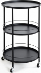 HAKU M&ouml;bel Serving Trolley Black Metal Dimensions: Height 75 cm x Diameter 45 cm Style: Modern