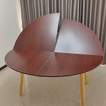 Faltbare runde Tischplatte, 119 cm - 240 cm Durchmesser, platzsparendes Holzdesign f&uuml;r den Innen- und Au&szlig;enbereich, perfekt f&uuml;r Picknicks, Partys, Bankette und Hochzeiten