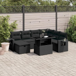 Garten-Sofagarnitur Ecksofa & Mittelsofa Set Schwarz PE-Rattan - Modular f&uuml;r Terrasse oder Innenhof Model3274995