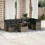 Garten-Sofagarnitur Ecksofa & Mittelsofa Set Grau PE-Rattan 62x62x69 cm - UV-best&auml;ndig, modulares Design Model3274710