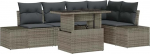 Rantry Model3349185 6-osaline aia diivan komplekt koos pehmendusega Grey Poly Rattan Garden Lounge