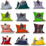 HomeIdeal 2-in-1 Bean Bag for Gaming or Relaxing, Floor Cushion with EPS Beads for Adults and Children, Waterproof, Suitable for Indoor and Outdoor Use, Anthracite Colour, 100 x 145 cm