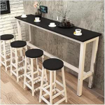Moderner Konsolentisch mit rechteckiger Basis, Wandfl&auml;chen, seitlicher Flur, Eingangsbereich, moderner schwarz-wei&szlig;er Stehtisch aus Holz f&uuml;r die Verwendung in der Hausbar, rechteckiges Konso