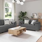 Gecheer Diivan 3 tk Dunkelgrau Leinenmischgewebe, Moderne Couch Polstersofa f&uuml;r Schlafzimmer Spielzimmer3324659
