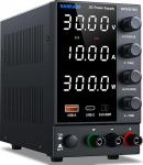 Laboratory Power Supply Adjustable 30 V 10 A, Variable DC Power Supply with USB-A/Type-C Fast Charging Port, High Precision 4-LED Display, Bank Encoder Regulator Power Supply