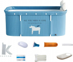 HWGING Kokkupandav vann 120 x 60 cm - mobiilne kaasaskantav kokkupandav vann, leotusvann perekonnale, vannitoa spaa (sinine - b)