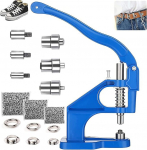 K&auml;si Press Eyelet Machine, Professional Eyelet Punch Set, Eyelet Press Rivet Press, Eyelet Punch Eyelet Tool 3 Die (6/10/12 mm) ja 1500 Eyelets, jaoks Presente, riided, v&ouml;&ouml;d, nahk,