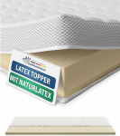 Premium Latex Topper, with RG 65, High-Quality Lyocell Cover, Non-Slip Function, All-Round Climate Band, Quality Made in Germany, Latex Topper, 200 x 200 cm