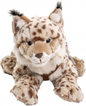 Uni-Toys - Lynx, lying down (with harness) - 46 cm (length) - plush cat - plush toy, cuddly toy