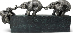 FeinKnick Sculpture "Family Ties" - Timeless Symbol for Cohesion in the Family and Team - Decoration Made of Marble 43 cm Long - Decorative Elephant Good as a Gift