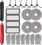 (23 t&uuml;kki) Qrevo Master Ersatzteile kompatibel mit Roborock Qrevo Master/ Qrevo Slim Saugroboter, 2 B&uuml;rstenrollen, 6 Seitenb&uuml;rsten, 7 Staubbeutel, 4 HEPA-Filter, 4 Wischpads, Zubeh&ouml;rset
