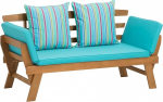 greemotion Tobago multifunctional bench made of acacia wood, FSC&reg; 100%, wooden bench with cushions and folding armrests, can be used as a lounger or bench