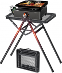 FUNYKICH Kaasaskantav BBQ laud 60 x 40 cm, X-kujuline telkimislaud, kokkupandav v&auml;ljas 3 reguleeritava k&otilde;rgusega (24/47/71 cm), kokkupandav laud v&otilde;rklaua lauaarvuga, lihtne kokku panna, multifunktsionaalne laud kasutamiseks