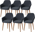 Alishomtll Stretch Chair Covers, komplekt 6, tugitooli katted, tool Covers koos k&auml;etugedega, eemaldatav, pestav kaitsev kate kontoritoolide, s&ouml;&ouml;gitoa toolide jaoks, kate k&ouml;&ouml;gi, banketi, pulmade jaoks.