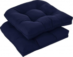 downluxe Outdoor Chair padjad patio m&ouml;&ouml;blile Veekindel Tufted Overfilled Patio m&ouml;&ouml;bli padjad Memory Foam Outdoor istmepadjad 19 "x 19" x 5" Navy Blue Pack of 2