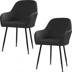 DEARBAG High Stretch Chair Covers, 2 komplekt, Stretch Velvet s&ouml;&ouml;gitoa toolidele, kiiktoolidele, elastne toolikate koos k&auml;etoega, eemaldatavad katted s&ouml;&ouml;gitoa, elutoa jaoks (must)
