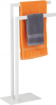Relaxdays Freestanding 2 Rail Bathroom Steel Towel Rack Height 81cm Width 48cm Depth 20cm Bathroom Towel Rail White