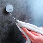 2 x C-Hold Extendable Towel Holder/Towel Hook, Clever and Smart Towel Holder, Self-Adhesive Stainless Steel, Chrome Rust-Proof Chold Double Pack