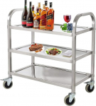 Nisorpa Catering Trolley 3 Tier Stainless Steel Trolley Kitchen Trolley Serving Trolley with Locking Wheels for Kitchen Hotels 950 x 500 x 950mm