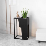 Moderner schmaler Sofatisch &ndash; Industrie-Konsolen-Akzenttisch mit Metallbeinen f&uuml;r den Eingangsbereich &ndash; stilvolles schwarzes Design 55 cm &ndash; platzsparende M&ouml;bell&ouml;sung