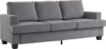 HOMCOM 3-kohaline diivan koos k&auml;etoedega, &scaron;enill look Lounge diivan, polsterdatud polsterdatud diivan terasest raamiga elutuppa magamistuppa, 213 x 82 x 90 cm, hall