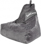 PatchHome Deluxe Cord Bean Bag Lounge Chair - Gaming Bean Bag for Adults and Children - Comfortable Cord Armchair with Filling - Living Room & Bedroom Furniture (Graphite, XL)