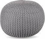 Relaxdays Kootud pouffe 33 x 46 cm Pol&uuml;st&uuml;reen t&auml;idisega &uuml;mmargune p&otilde;randapadi istmepadi Boho Stool Pouf Pouf Pouf helehall