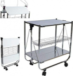 K&ouml;&ouml;gik&auml;ru koos riiulite ja sahtlitega kokkupandav Inox. 26,77x15,75x27,55"