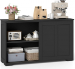 GIANTEX ustega k&uuml;ljepaneel, k&ouml;&ouml;gikapp reguleeritava k&otilde;rgusega riiuliga, sahtlite k&uuml;lgkapp k&ouml;&ouml;ki, elutuppa v&otilde;i esikusse (must)