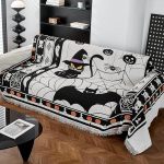 EVENHUG Halloween teema diivanikate koos Tupsudega P&ouml;&ouml;ratav diivanikate lemmiklooma koerale Halloween dekoratiivne diivanikate 2-3 padjadele diivanile pestav &scaron;enill diivanikaitsja (180.3 x