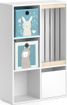 Vicco Luigi laste riiul valge 2 klappkastiga Opt.6 29 x 108 x 72 cm Valmistatud puitlaastplaadist raamaturiiul Ideaalne lastetuppa, praktiline organiseerimine minimaalse ruumivajadusega