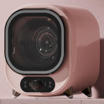 V&auml;ike roostevabast terasest trummeliga kondensaator, kompaktne mini trummelkuivati, kompaktne trummelkuivati, ventileeritav kuivatus, korteritele ja &uuml;hiselamutele, roosa