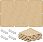 P&auml;ikesekaitse varju v&otilde;rk, varju patio varikatuse jaoks, v&auml;ljas UV-kindel hingav p&auml;ikesekaitse v&otilde;rk, p&auml;ikesev&otilde;rk pergola, aed, r&otilde;du, varjualus, 3 x 5 m, beež