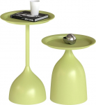 2 metallist k&uuml;ljelaua komplekt, &uuml;mmargune, v&auml;ike kohvilaud, &uuml;mmargune, v&auml;ike elutoa laud kodu kaunistamiseks, metallist kohvilaud, roheline (l&auml;bim&otilde;&otilde;t 40 x k&otilde;rgus 60 cm ja l&auml;bim&otilde;&otilde;t 40 x 42 H cm)