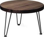 LAMO Manufaktur &Uuml;mmargune puidust kohvilaud, 50 cm, K&otilde;rvallaud, diivanilaud, &ouml;&ouml;kapp, puit, elutoa laud, v&auml;ike, kohvilaud, paksus: Paksus: 40 mm, V&auml;rv: eebenpuu, Jalad: mustad, K&otilde;rgus: 30 cm