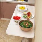 Klapptisch zur Wandmontage, platzsparender Klappschreibtisch f&uuml;r K&uuml;che, Waschk&uuml;che, Badezimmer. An der Wand montierter Esstisch mit schwebendem Design, ideal f&uuml;r kleine R&auml;ume, L90 x B50 cm.