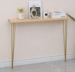 Konsoollaud, kitsas metallist raamiga diivanilaud esikusse, esikusse, kontorisse, koridori, kohvilaud diivani taha, lihtne kokkupanek (kuldne, 90 x 20 x 80 cm)