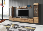 VEVE 2 4-osaline elutoa seinam&ouml;&ouml;blikomplekt Kaasaegne meelelahutuskeskus Wotan Oak Finish