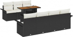 8-teiliges Garten Sofa Set mit Kissen Schwarzes Poly Rattan Gartenlounge Model3358028
