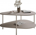 Lookway LUMI kohvilaud koos riiulitega - kaasaegne disain ebakorrap&auml;rase kujuga mustas v&otilde;i ka&scaron;miirist - stiilne elutoa laud (ka&scaron;miir)