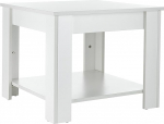 Baroni Home kaasaegne kohvilaud, kohvilaud, elutoa laud koos alusega, ruudukujuline, valge, 55 x 55 x 45 cm