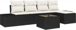 5-teiliges Garten-Sofa-Set mit Kissen Braun Poly-Rattan Gartenlounge Model3347027