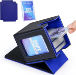 Magic Deck Box koos MTG Commander Display, patenteeritud Deck Boxes 100+ kaardid, Trading Card Storage Boxes, m&auml;ngukaardid Deck Case, 2 vaheseinaga, 1 Top Loader (must sinine)