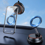 Magnetiline telefonihoidja autole, iminapp, 360 kraadi p&ouml;&ouml;ratav magnet, satelliitnavigatsioonihoidja armatuurlauale, tuuleklaasile, universaalne Magsafe iPhone 16, Samsung S24/S25 Ultra (must) jaoks