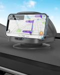 Autotelefoni hoidik, 360&deg; p&ouml;&ouml;ramine armatuurlauale, horisontaalne ja vertikaalne vaatamine, pestav, korduvkasutatav, Samsung ja Android nutitelefonidele (hall)