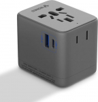 GONEO reisiadapter maailmas 20 W universaalne pistik, mille jaoks ei ole vaja kaitsmeid, USB C USB A-t&uuml;&uuml;pi ja AC-pesa rahvusvaheline pistikupesa adapter EL UK USA AU Jaapan Tai jaoks